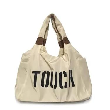 Imagem de Bolsa Mala viagem feminina de mão super grande capacidade leve bolsa fitness acadamia (OFF WHITE)