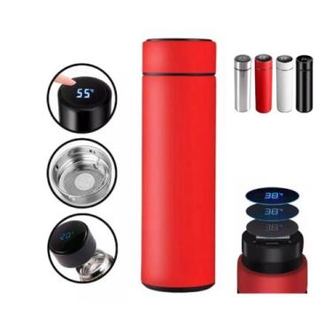 Imagem de Garrafa Térmica Em Aço Inox Com Termômetro Led Digital 400ml - Ecos, V
