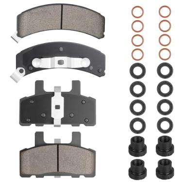Imagem de ILONPA Conjunto de pastilhas de freio a disco de cerâmica frontal para Dodge Ram 1500, GMC C1500, Suburban, Safari, Savana 1500, 2500, GMC Yukon 4 peças