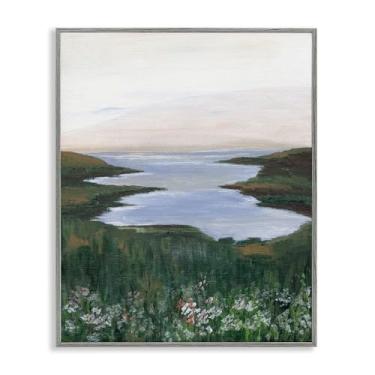 Imagem de Stupell Industries Arte giclée emoldurada Peaceful Greenery by Lake Gray, design de Nikita Jariwala, 61 x 76 cm