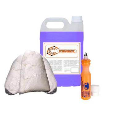 Imagem de Estopa de algodão 2kg, Marcador Industrial & Limpa Baú 5 Litros - Trig