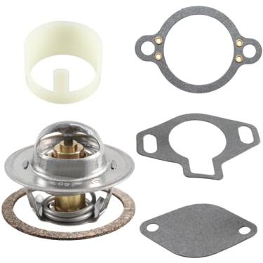 Imagem de KPALAG Kit de termostato de 160 graus (com juntas e uma manga de carcaça) Compatível com MerCruiser V-6 e V-8 4.3L 5.0L 5.7L 7.4L 8.2L Motor 1987-Up Substituição #: 807252Q5