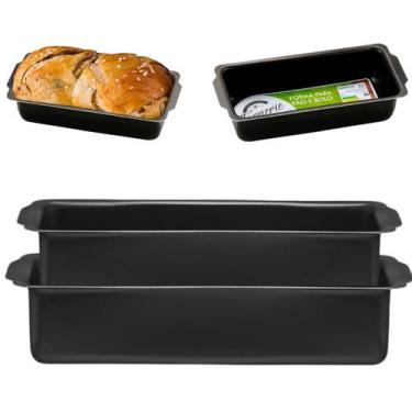 Imagem de Kit Forma Assadeira De Pão 02 Peças Antiaderentes 1,3L E 2L - Marcolar