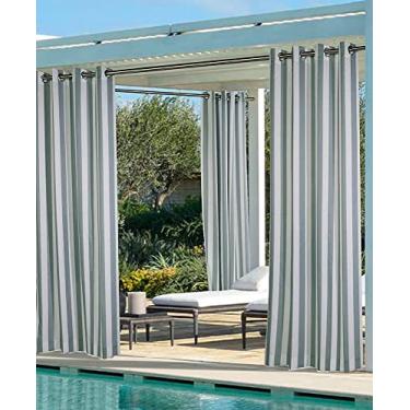 Imagem de Outdoor Décor Painel de cabana listrado costeiro 96, cinza