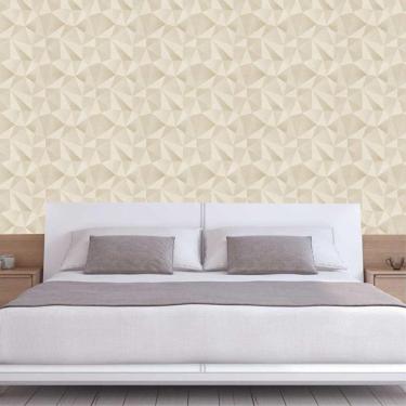 Imagem de Papel De Parede Triângulos Pirâmide Geométrico Claro Adesivo