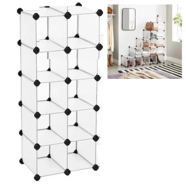 Imagem de Estante Modular Sapateira 10 Modulos Organizador De Brinquedos Roupas Lavanderia Em Plastico Portatil Multiuso