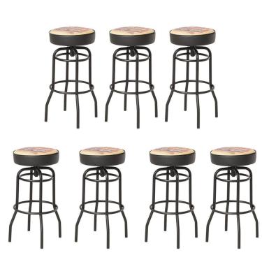 Imagem de Kit 7 Banquetas Texas Estampa Route 66-gatmagazine