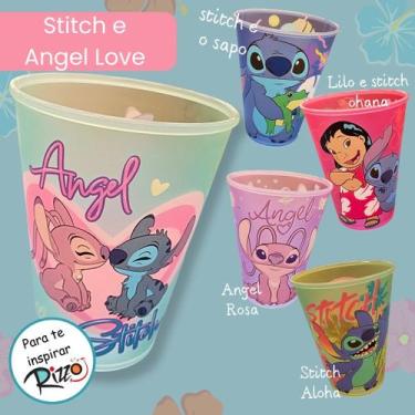 Imagem de Kit 2 Copos Plástico Stitch 280ml Disney Original Lembrancinha Present