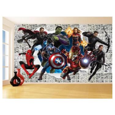 Imagem de Papel De Parede 3D Heróis Página Quadrinhos Hq 3,5M Nhma170 - Você Dec