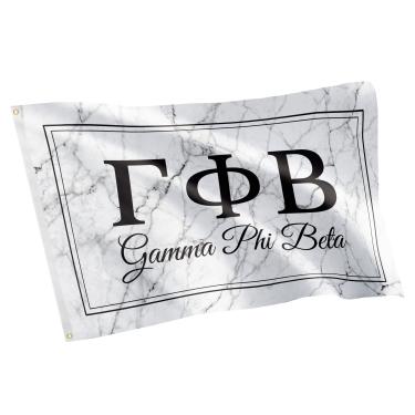 Imagem de Bandeira de Bandeira de Fraternidade Gamma Phi Beta com 3 pés x 5 pés Decoração de Placa Gamma phi (Flag - Caixa de mármore)