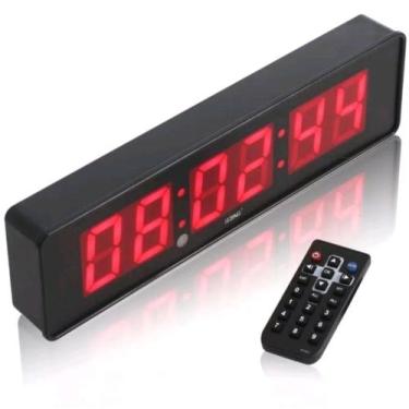 Imagem de Cronometro Relógio Led Digital Parede Mesa Com Controle 2113 - lelong 