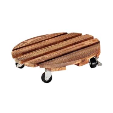 Imagem de Generic Suporte para plantas em vasos, carrinho de plantas com rodinhas, 11,8 x 3 polegadas, multiuso, redondo, com trava, para acessórios de jardim doméstico