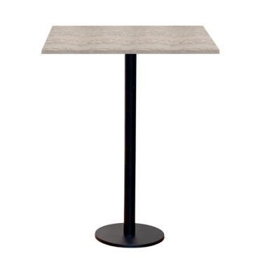 Imagem de Mesa Pisa Beta Bistrô Fratini 107,50cm (a) Disco Redondo Preto Tampo Mdp Quadrado Castanheira 60cm(l)