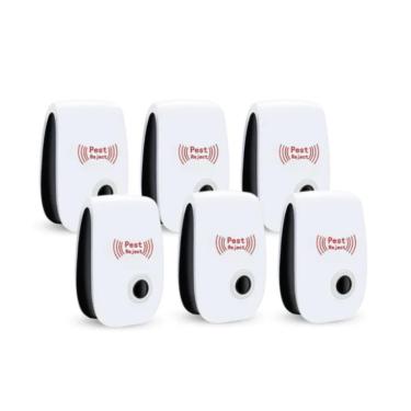 Imagem de Kit 10 Repelente Ultrassônico Tomada Paki Anti Insetos Mosquitos Baratas Formigas Sem Cheiro Silencioso Bivolt Plug Elétrico Brasil