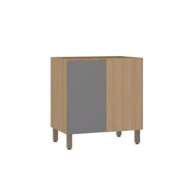 Imagem de Balcão Modulado Canto Reto (sem Tampo) 1 Porta Slim Luciane, Freijó/Ci