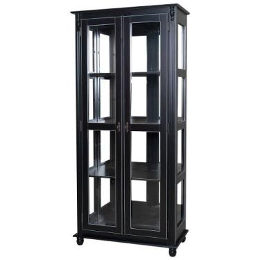 Imagem de Cristaleira de Vidro e Madeira Antique com 2 Portas e Espelho - 301E -