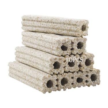 Imagem de PINVNBY Meio de filtro grande de 16,2 polegadas para aquário, 10 peças de blocos biológicos de cerâmica para tanque de água doce e salgada, aquicultura e lagoas de carpas