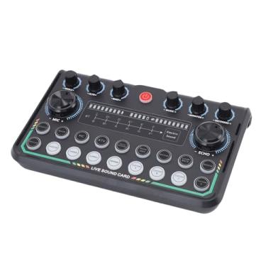 Imagem de Zyyini Cartão de Som Ao, Placa de Mixer de Som de Trocador de Voz Multi -funcional Com Controle de Luz Inteligente e 15 Efeitos, para Streaming de Streaming Ao Gravação de