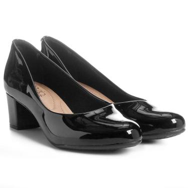 Imagem de Scarpin Beira Rio Boneca Verniz Salto Bloco Baixo - Preto
