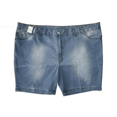 Imagem de Bermuda Jeans Feminina Curta Clara Plus Size Tamanho 62-Feminino