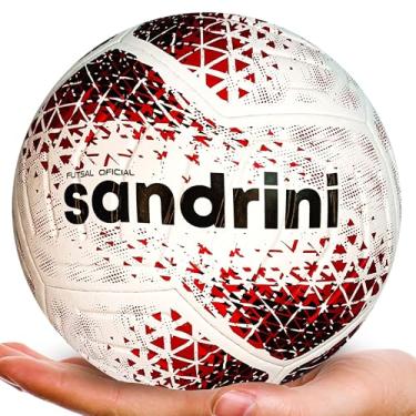 Imagem de Bola De Futsal Axis SR 500 Sandrini Pro Oficial Alta Performance Quadra (Branco e Vermelho)