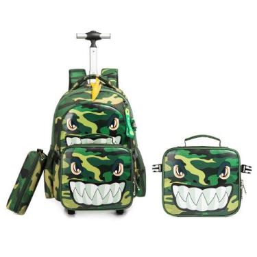 Imagem de Kit Mochila Escolar Rodinha Menino Lancheira Termica Estojo - Jasmines