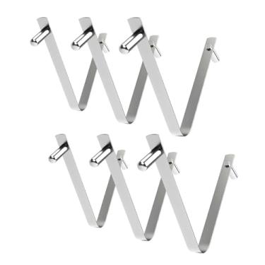 Imagem de Generic 6x Clipes de escova de piscina Peças de fixação portátil Clipes em forma de V Grampos para pólo de piscina ao ar livre Camping Folha Skimmer Net Lagoa