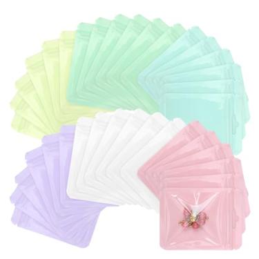 Imagem de Svaldo Sacos resseláveis para pequenas empresas, bolsas Mylar pequenas com janela, pacote de 120, 7,5 x 10 cm, verde, amarelo, azul, roxo, branco, rosa, 3 mil