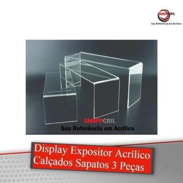 Imagem de Expositor Acrílico para Calçados - Kit 1 Peça 8x22cm