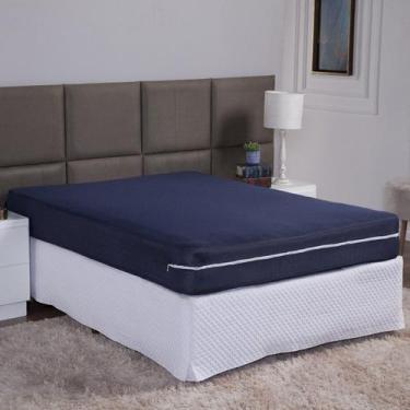 Imagem de Capa de Colchão Casal 25cm com Zíper Protetor de Malha Lisa 1 Peça - A