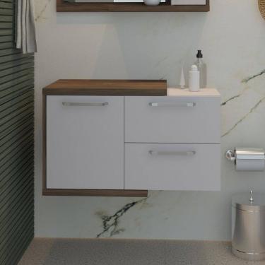 Imagem de Armário Gabinete Nexus 83P Contemporâneo Nogal/Branco Chess