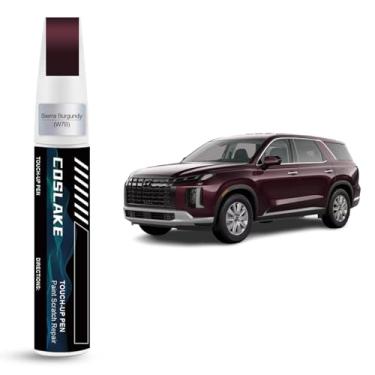 Imagem de COSLAKE Tinta de retoque de carro (Sierra Burgundy(W7B)) para Hyundai, kit de reparo de arranhões de pintura de carro, solução rápida e fácil de reparar, caneta removedor de arranhões 2 em 1 com cor
