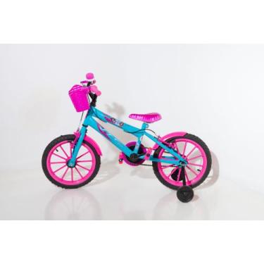 Imagem de Bicicleta aro 16 infantil azul com rosa - Vtc bikes