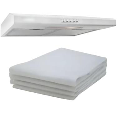 Imagem de Kit 4 Mantas de Filtro Para Coifas Depuradores Exaustores Purificadores Ajustável Para Todos os Modelos e Marcas Universal Compatível com Todos os Modelos (Branco)