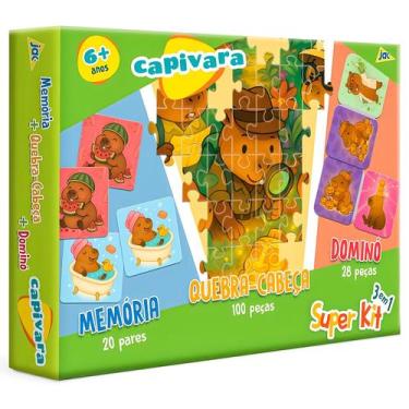 Imagem de Super Kit Capivara Jogo Brinquedo Infantil Educativo Tabuleiro Para Cr