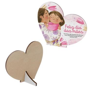 Imagem de 15 Coração MDF Lembrança Carinhosa Dia das Mães - DK Decor, FELIZ DIA 