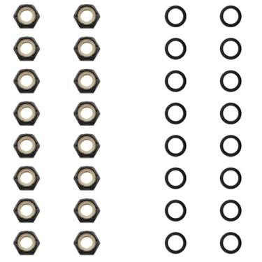 Imagem de CTWHA 16 peças suporte de skate trava lateral porca de roda arruela de eixo de caminhão para kit de ferragens Longboard preto