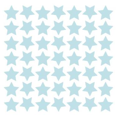 Imagem de Adesivo de Estrelas em Azul Bebê Clarinho 54un Cobre 4m² - Quartinhos