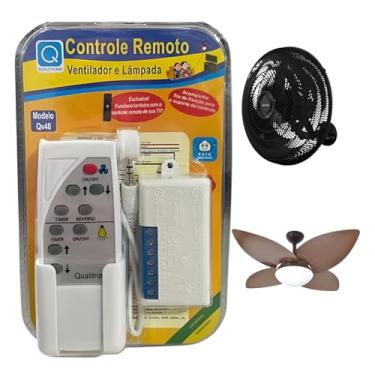 Imagem de Controle Remoto para Ventilador e Lâmpada QV40 com Suporte – Qualitronix | Universal para Ventiladores de Teto ou Parede (até 150W)
