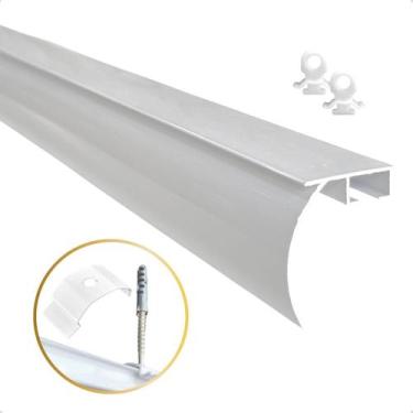 Imagem de Trilho Suiço Max Simples Com Bandô Cortina Wave Parede Deslizante Rodí