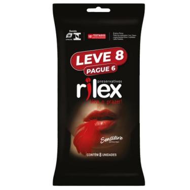 Imagem de Preservativo Camisinha Rilex Sensitive Extra Fino Leve 8 Pague 6