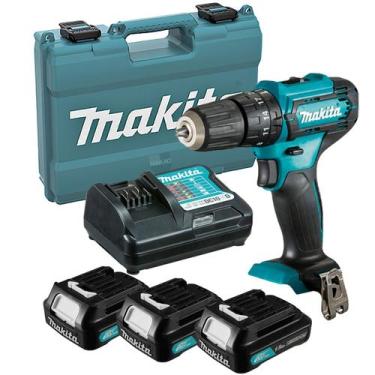 Imagem de Kit Parafusadeira Furadeira de Impacto HP333DWYX3 Makita e 3 Baterias 