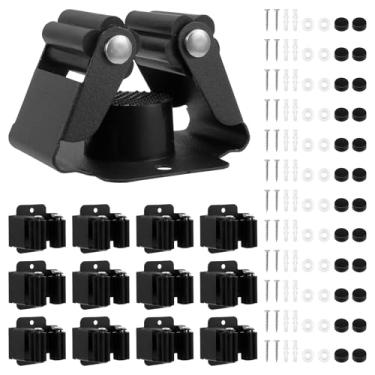 Imagem de XYDHQS Suporte de parede para esfregão e vassoura, ferramenta reutilizável de armazenamento de vassoura com parafusos de instalação, esfregão e suporte de vassoura para garagem, lavanderia, banheiro