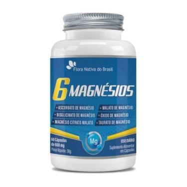Imagem de Kit 2 Potes 6 Magnésios 600mg 60 Cápsulas Flora Nativa