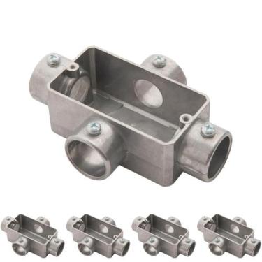 Imagem de 5 Condulete Tipo X 1/2 Polegada Em Alumínio Sem Rosca Sieg Prateado 52