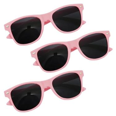 Imagem de YLOIJO Óculos de sol de festa para adultos dos anos 70 e 90 anos neon retrô festa na praia piscina decoração de casamento suprimentos, Rosa claro