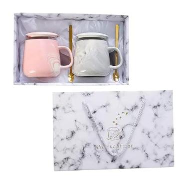 Imagem de Pacote com 2 canecas de café de 400 ml, caneca de café e chá de cerâmica para mulheres e homens, presente de aniversário para amigos, filha, mãe