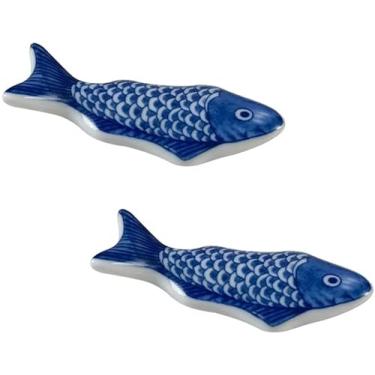 Imagem de Pauzinhos suporte descanso, pauzinhos de cerâmica resto, 2 pçs pauzinhos cerâmica suporte resto colher garfo titular peixe em forma de pauzinho titular pauzinho stands resto rack/666
