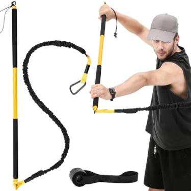 Imagem de Shappy Conjunto de treinamento de swing de golfe com bastão de treinamento, âncora de porta, faixa de segurança para prática interna e externa, melhora a mecânica do balanço, força do núcleo, memória