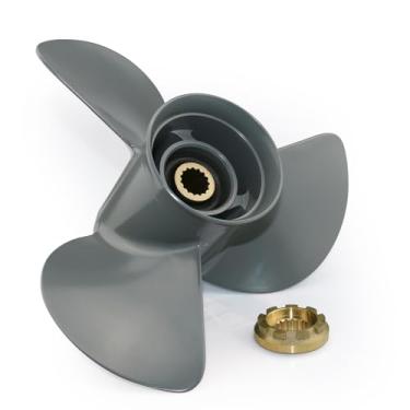 Imagem de CAPTAIN Hélice de barco de alumínio de 13 1/2x15 OEM compatível com motor Honda BFP60 BF75 BF90 BF115 BF130 HP, dente de 15 estrias, Rh